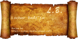 Locher Beáta névjegykártya